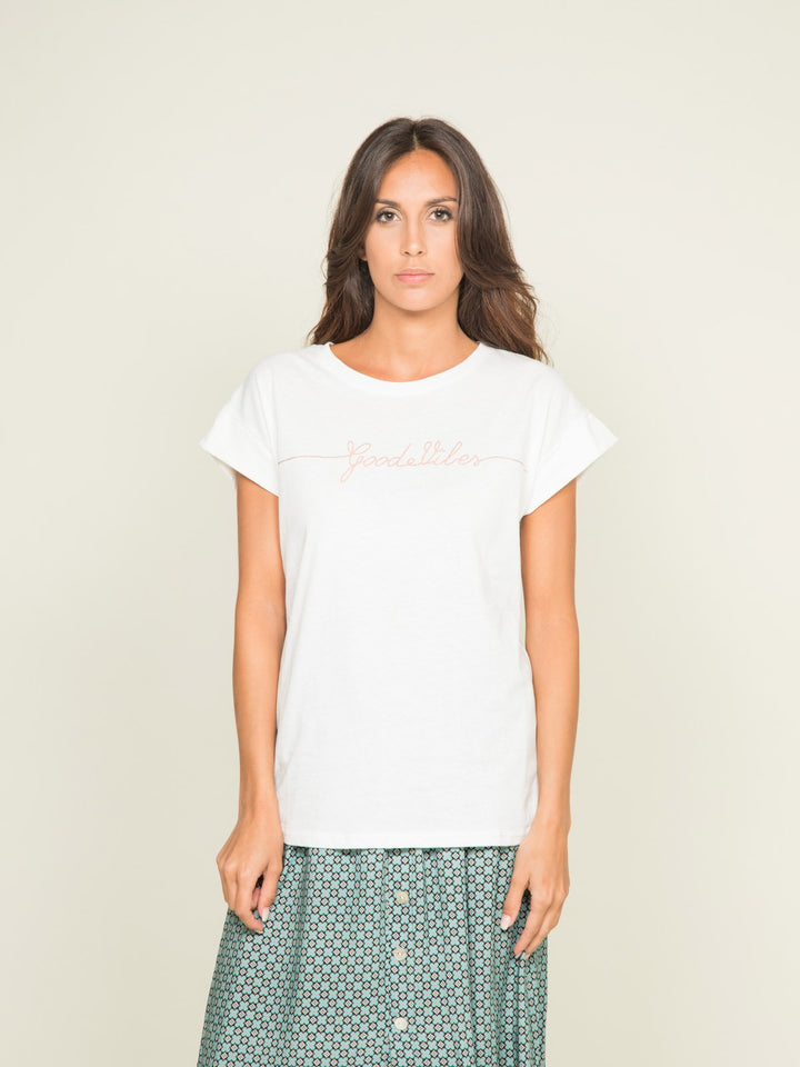 T-shirt col rond message FIBES