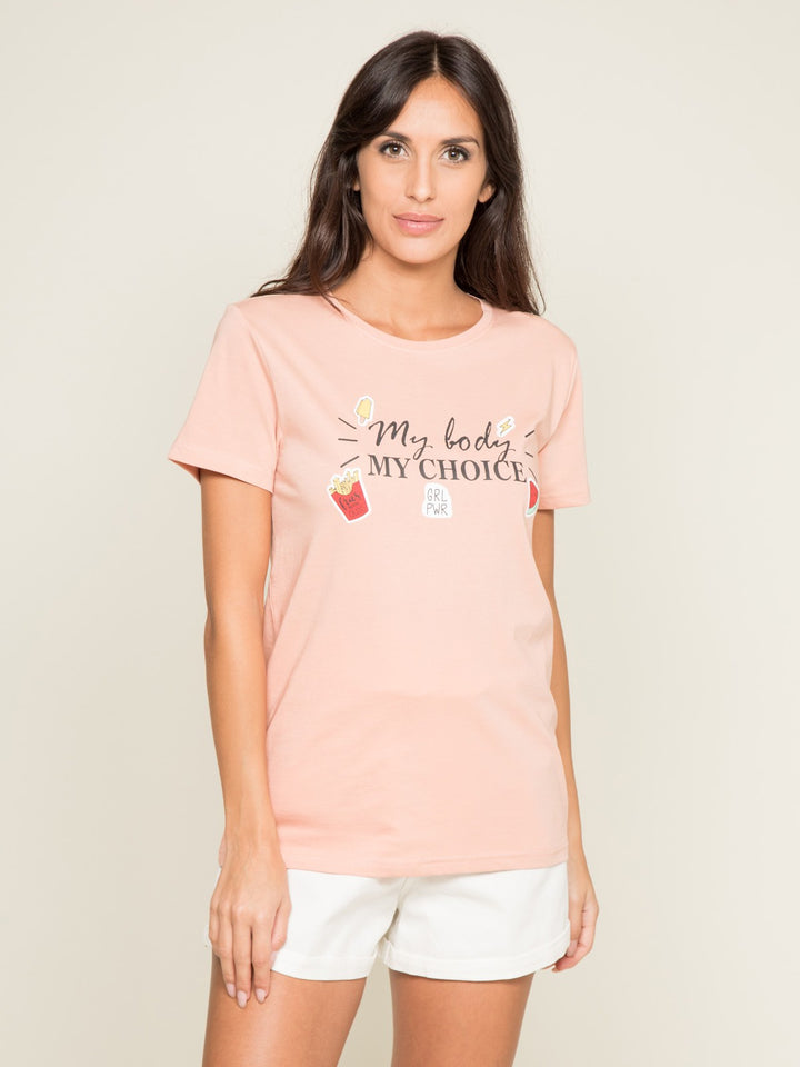 T-shirt col rond message FLETY