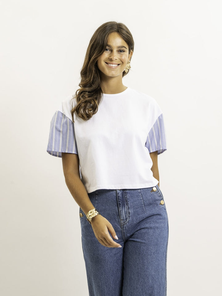 Tee-shirt court bi-matière FABO