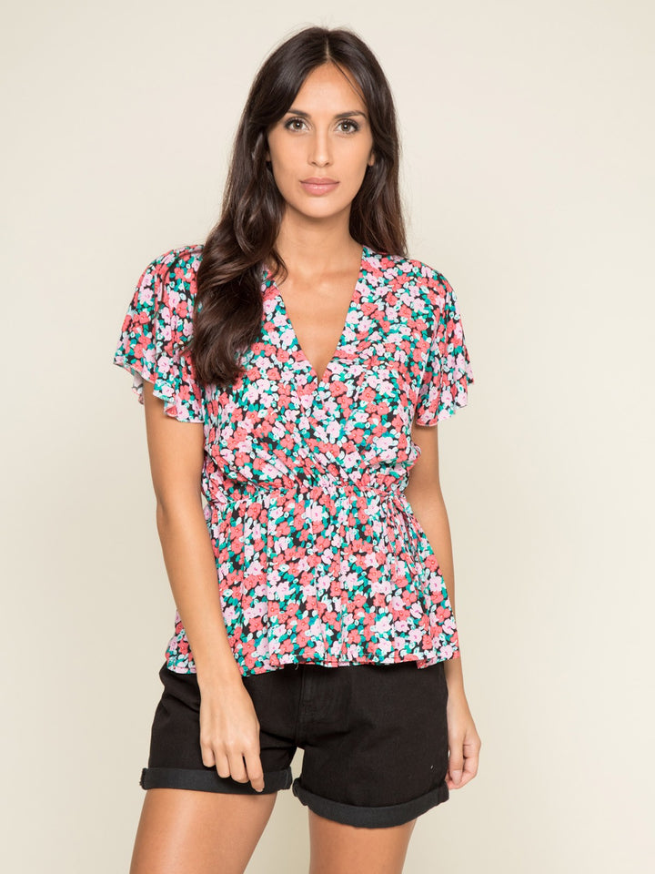 Top fluide motifs FUSHIA