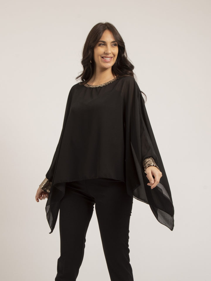 Top poncho voile FANTIA