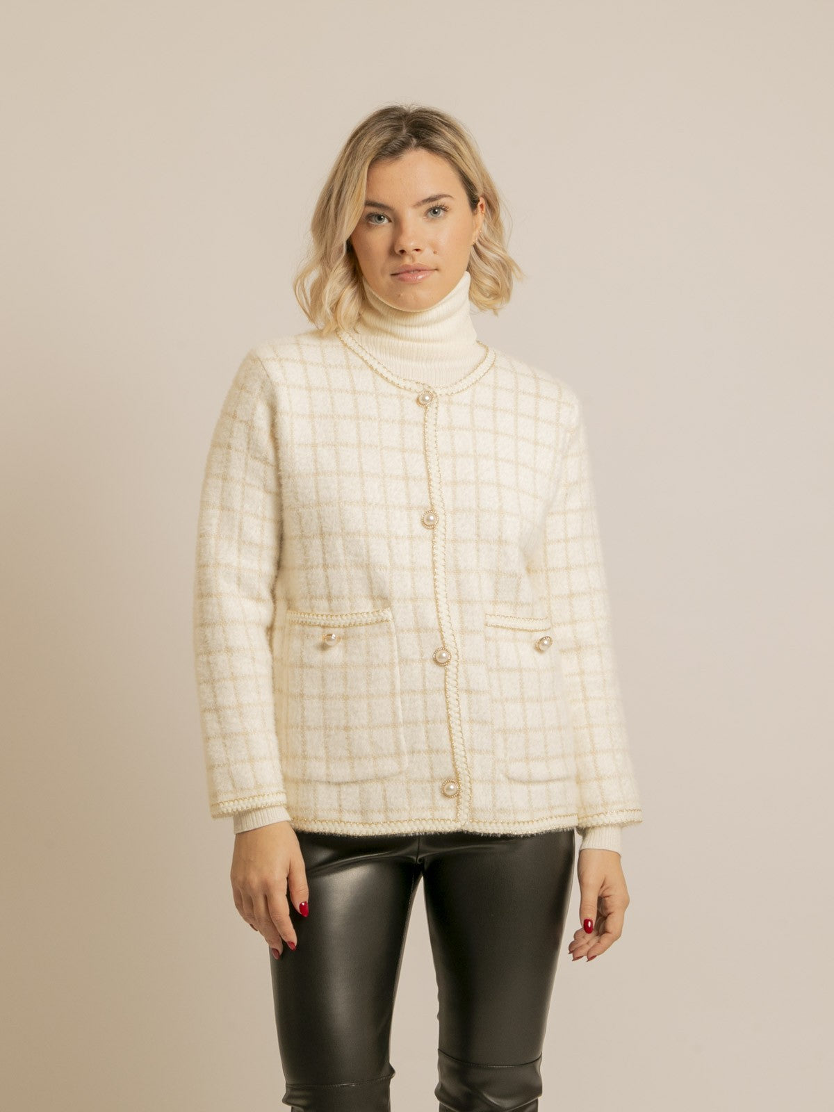 Veste en maille carreaux URVINA