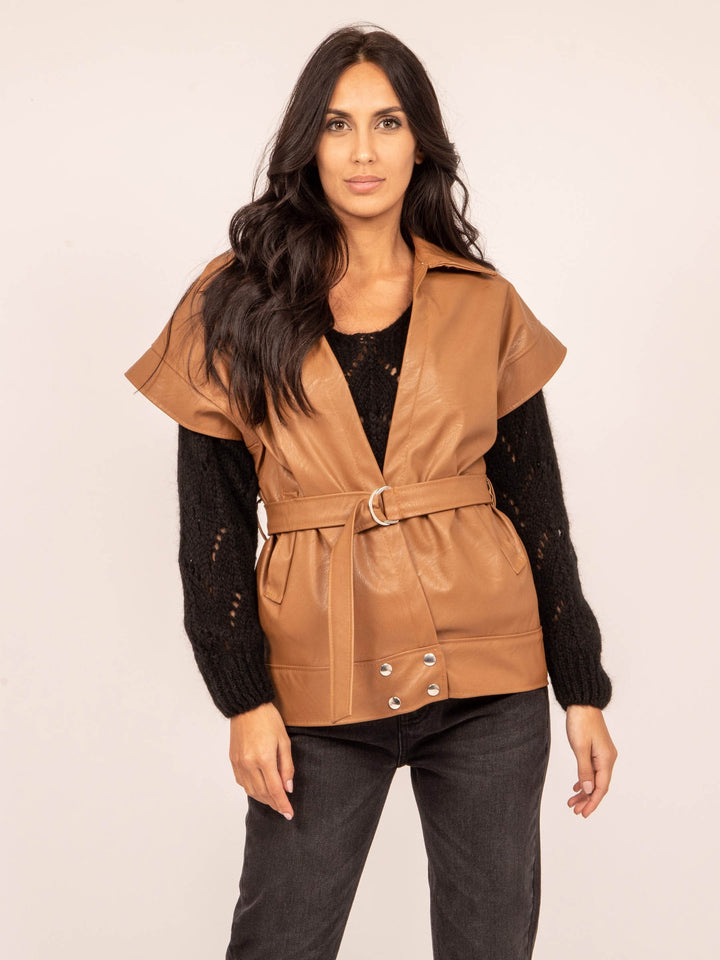 Veste sans manches similicuir URBIA